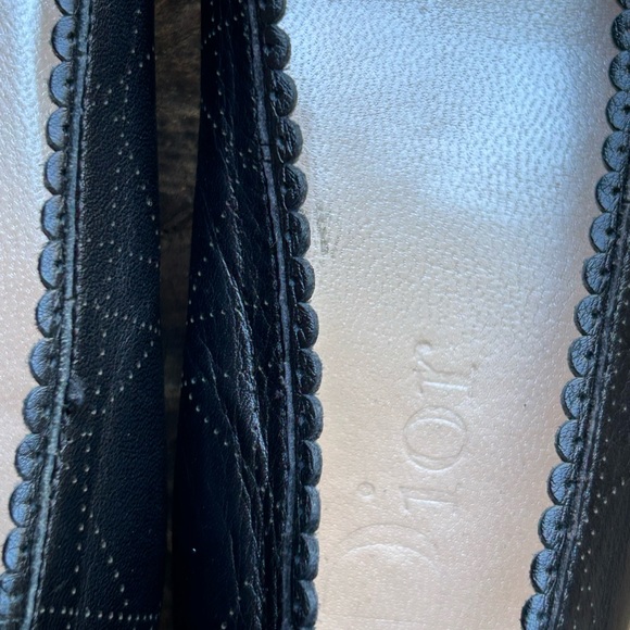 Dior Girls Black Leather Ballet Flats - Picture 3 of 10